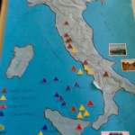 Cartina dell'Italia e vulcani