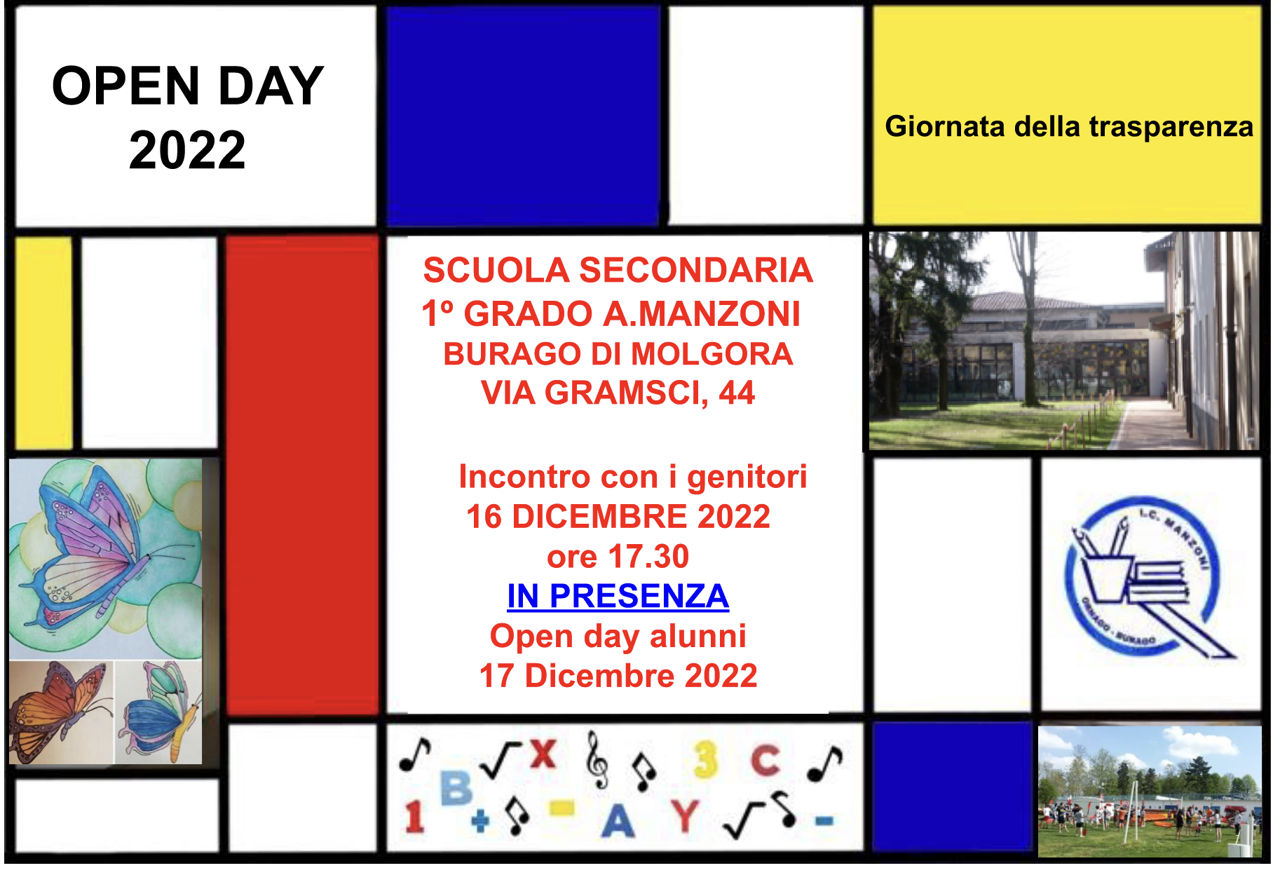 volantino pubblicitario dell'openday